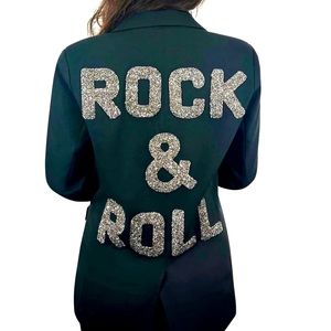 Rock & Roll Crystal Jacket sizes S-XL Black &White